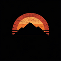 Retro Mountain Sunset T-Shirt Design | Vintage Outdoor Vector Graphic | POD Ready PNG